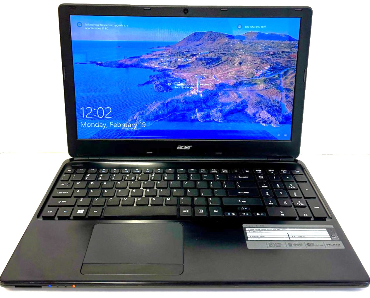 Acer Aspire E1-532 | Intel Cerelon 2955U @1.40GHz | 8GB DDR3 Ram | 256GB SSD | 14″ LCD Display | Windows 10